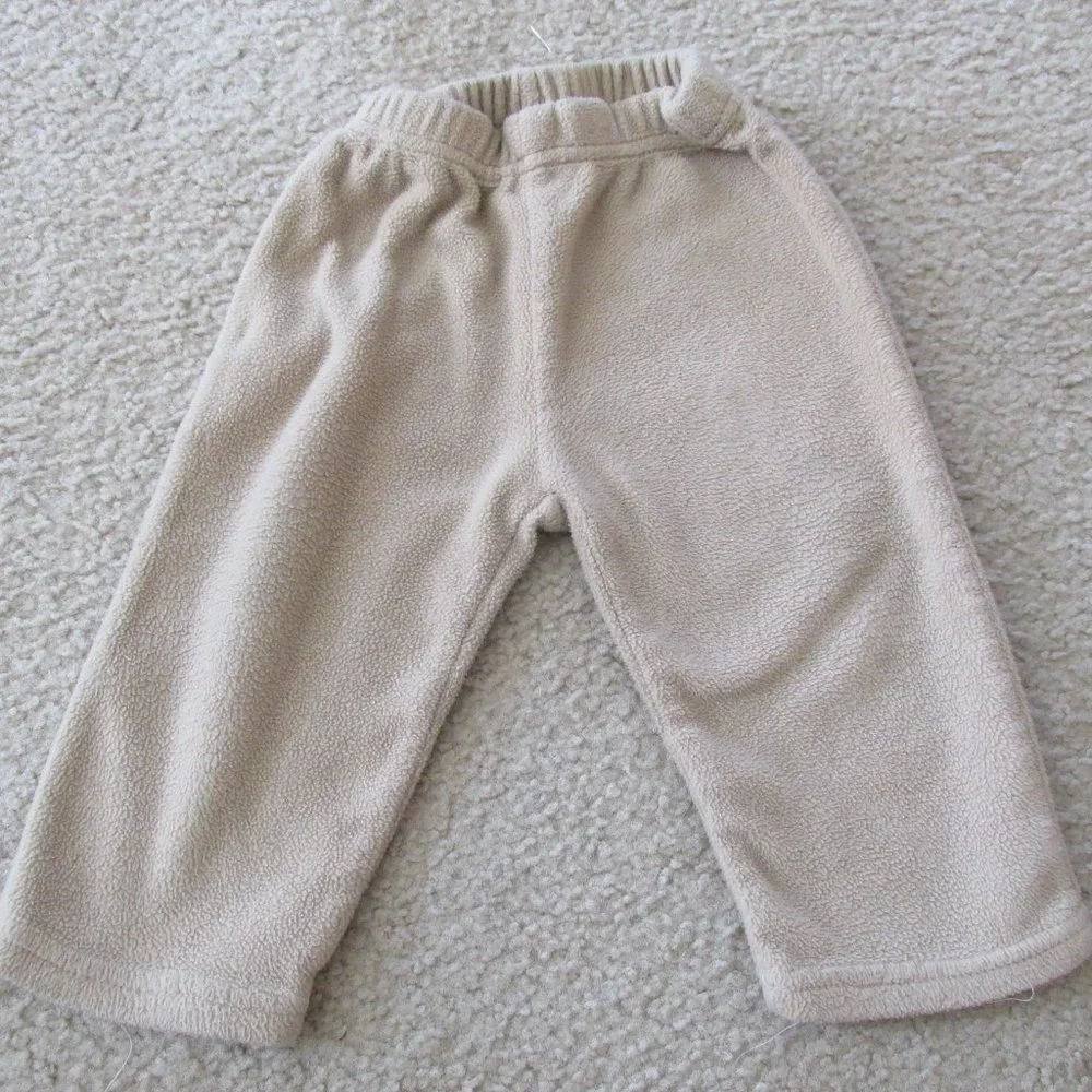 Carters 2 Pc Hooded Vest Pants Outfit Infant Boys 6-9M Tan Brown‎ Striped Bear